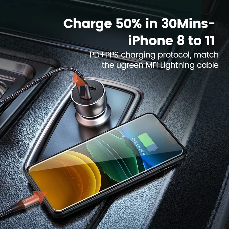 

36W PD Car ChargerQuick Charge 4.0 3.0 for Xiaomi QC4.0 QC3.0 Type C PD Car Charging for iPhone 13 12 Xs 8 PD Charger