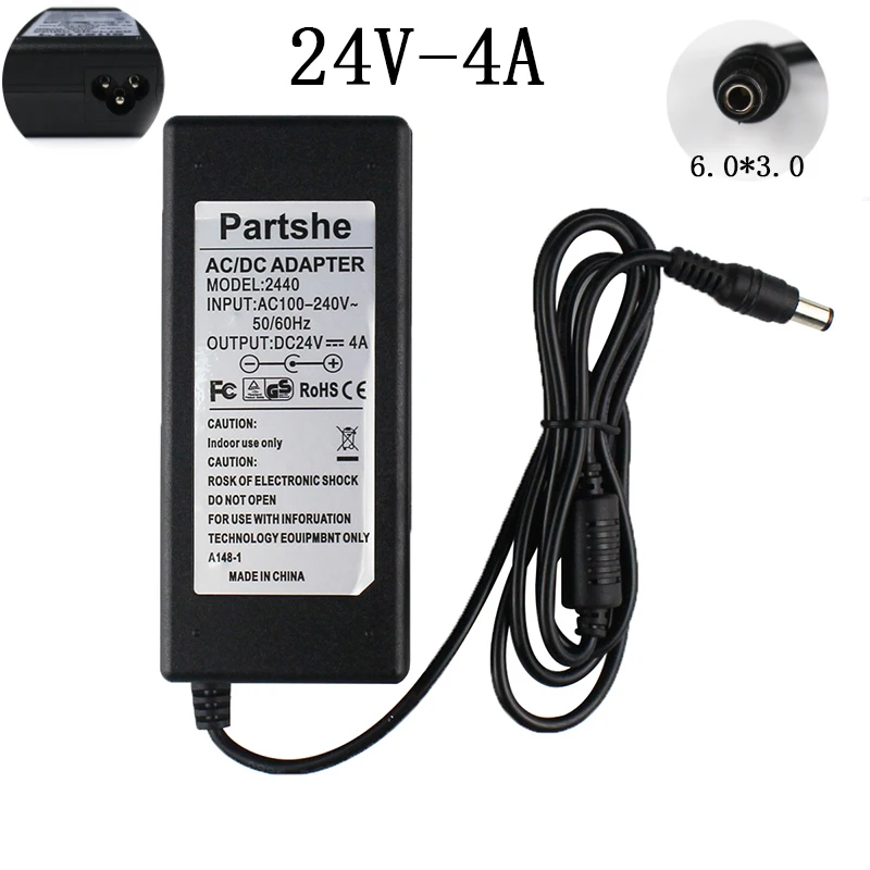 Новый адаптер 24 В 4A 6 0*3 0 AC/DC для принтера Zebra ZP550 ZP450 GX420d GK420d GK420t GX420t GX430T GT800