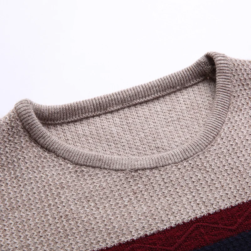 

2020 Autumn New Men's Stripes Sweater Long Sleeve Color Matching Youth Pullover All-match Bottoming Sweater