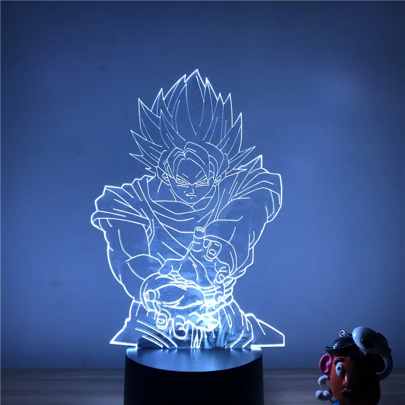 Dragon Ball Z Вегета ГОКу супер сайян, «Жемчуг дракона 3D светодиодный Ночной светильник 7 цветов сенсорный оптический Иллюзия фигурку настольная лампа украшения