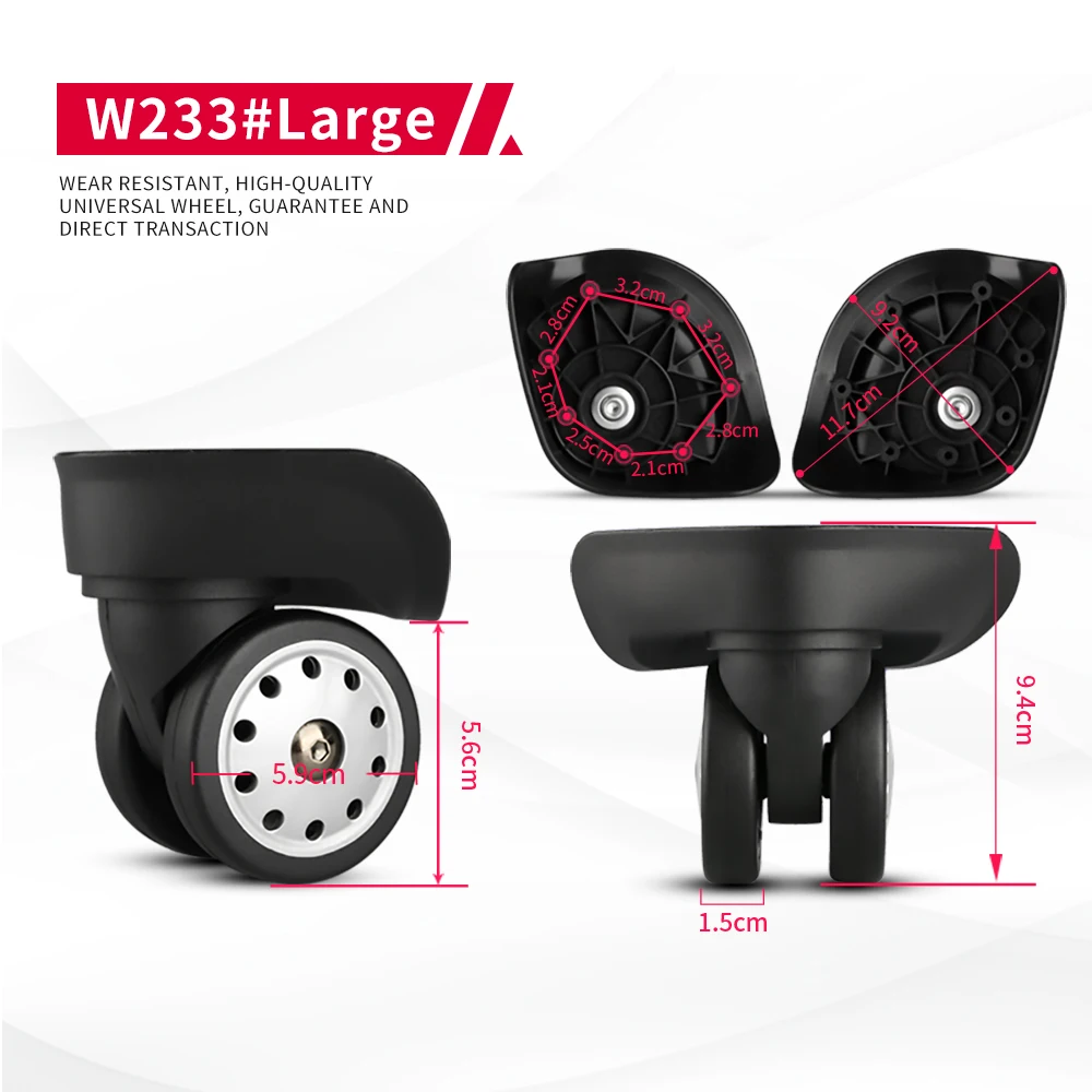DILONG W233 Trolley luggage wheels accessories repair password suitcase universal wheel custom rubber wear-resistant caster