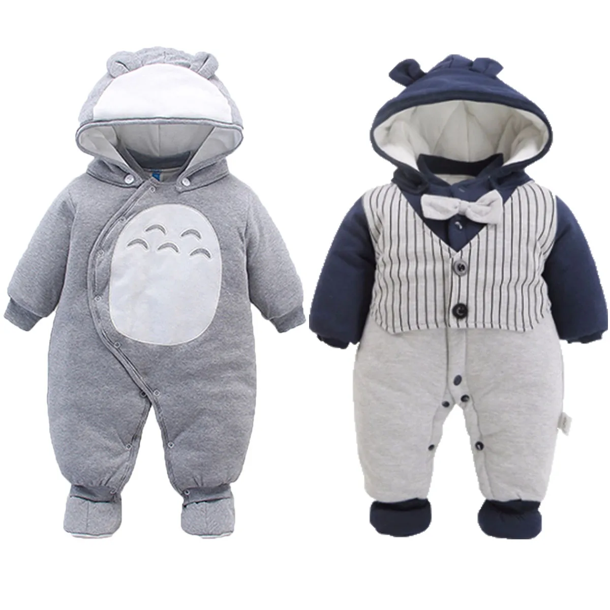 Детская зимняя одежда для мальчиков и девочек Totoro толстая с капюшоном теплый