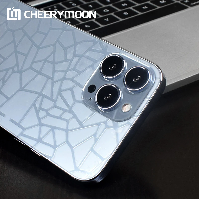 

Dropshipping 8Color 3D Transparent Relief Sticker For iPhone 13 12 Pro Max mini SE2 XR X XS XSMAX 7 8 7Plus Protector Back Film