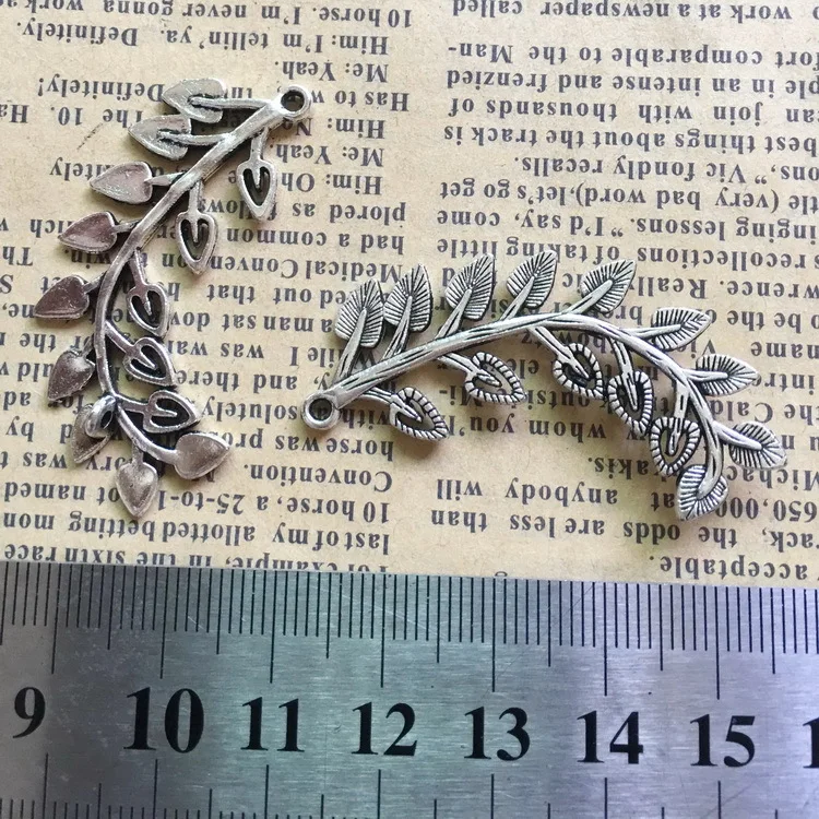 

Newest 6Pieces 22*45mm Mixed Alloy Antique Silver Color Leaf Timbo Charms Fashion Pendant Necklace For DIY Jewelry Making