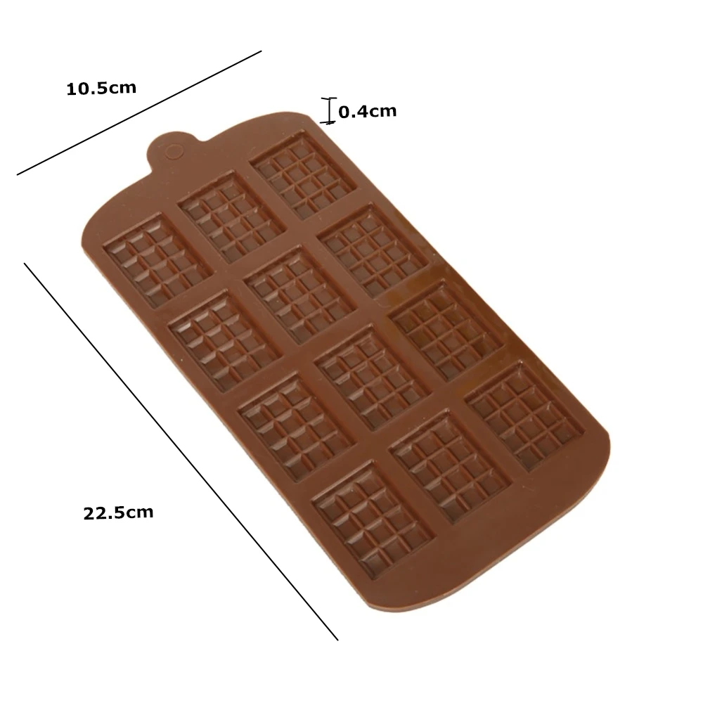 1 Pc Square 12 полости, антипригарные силиконовые формы для шоколада, 3d квадратные формы для выпечки, формы для выпечки, инструмент для выпечки, форма для торта, декоративные формы для вафельных форм - Цвет: 1 Pc Square