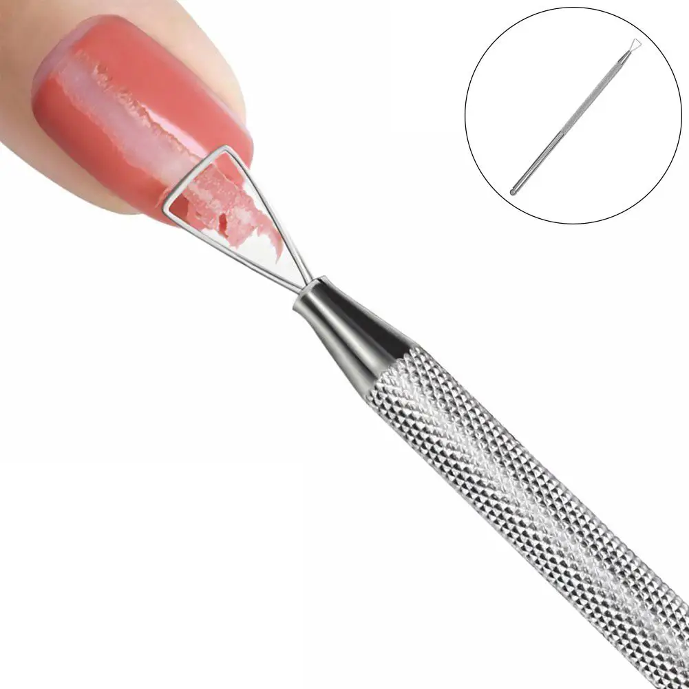

Stainless Steel Triangled Nail Pusher Peeler Scraper Gel Polish Remover Tool