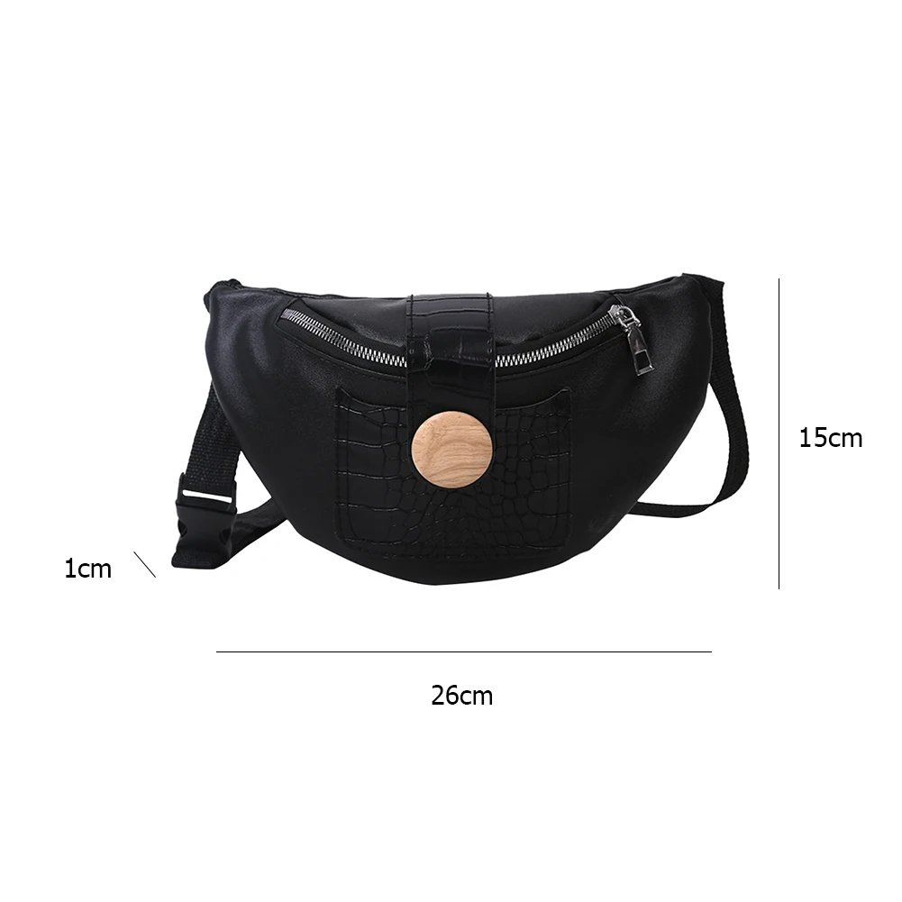 

Fashion Women Alligator Pattern Waist Bag PU Leather Shoulder Messenger Bags Zipper Fanny Chest Belt Purse Money Pouch