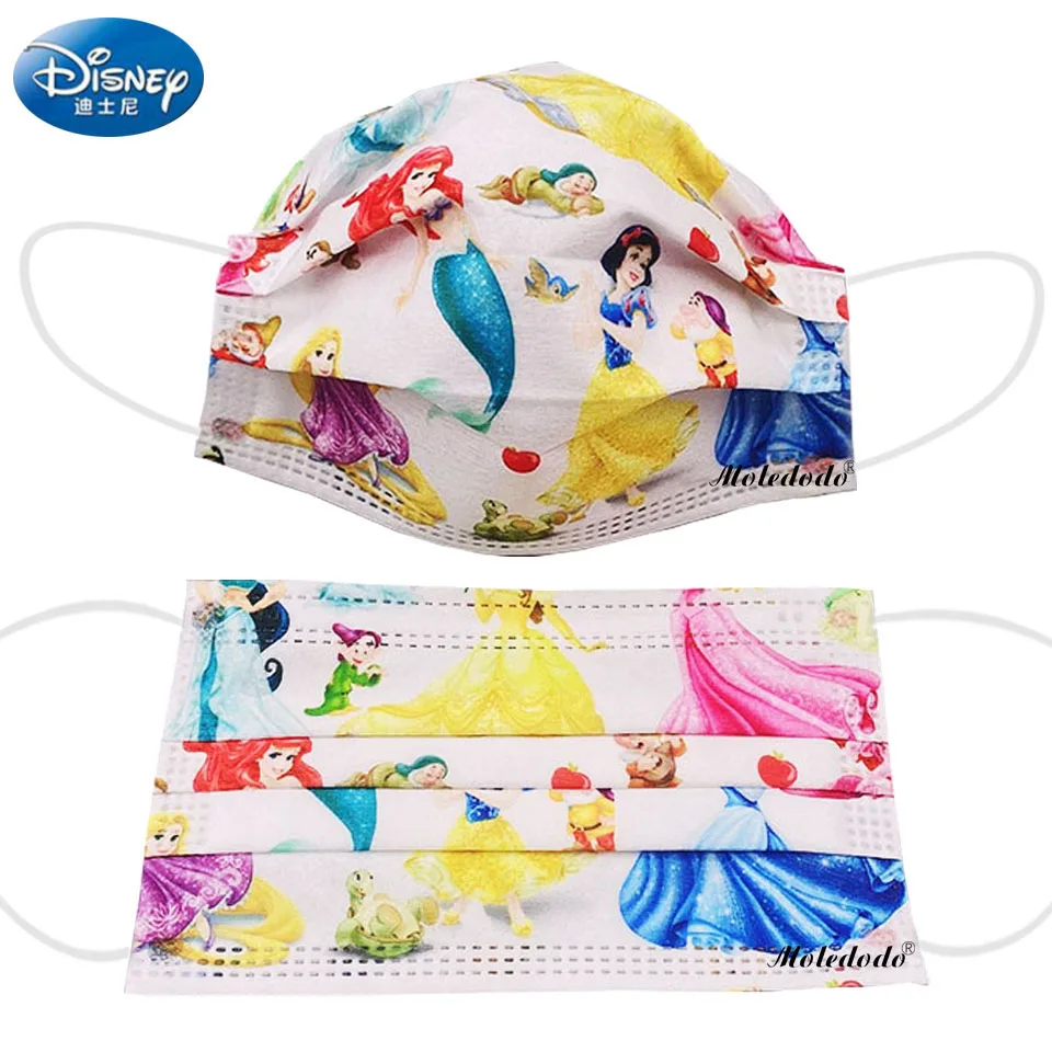 Одноразовая модная маска для лица защитная детская Принцессы Диснея мультяшная