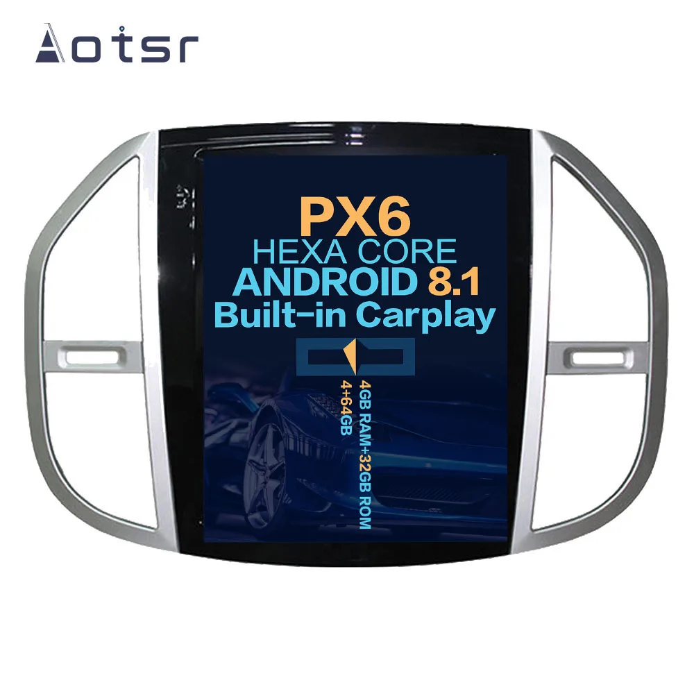 

Aotsr Tesla 12.1“ IPS screen Android 8.1 Car Multimedia player GPS Navigation For Mercedes BENZ VITO 2014+ Head Unit DSP Stereo