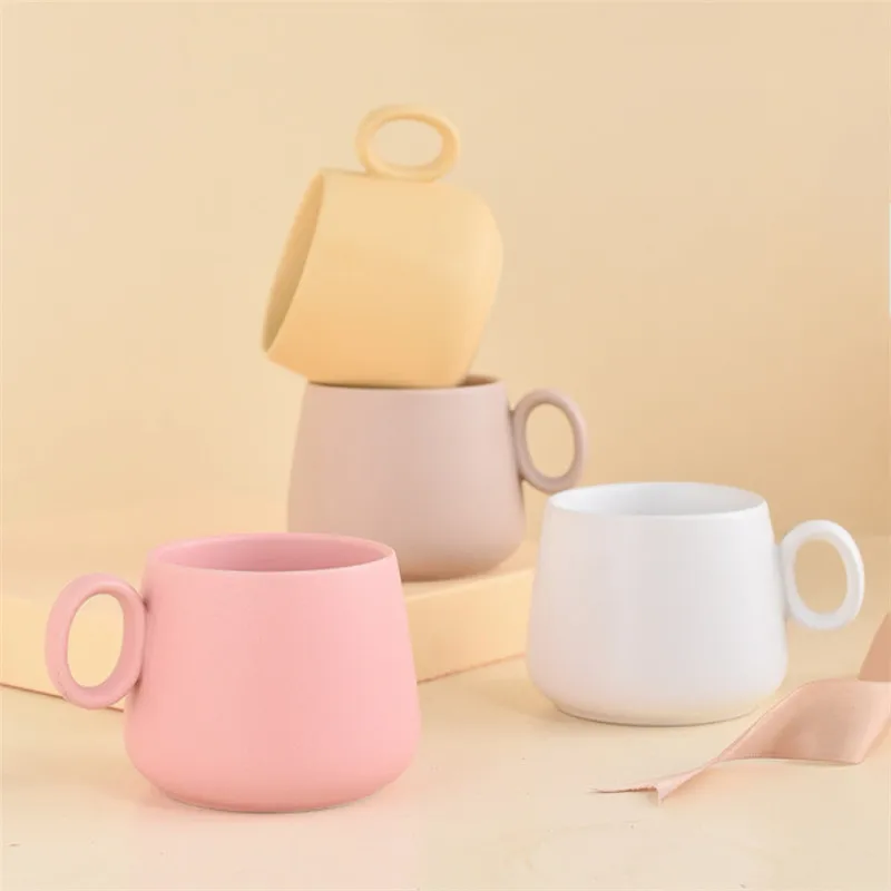 Керамическая кружка Макарон матового цвета для кофе молока Минималистичная