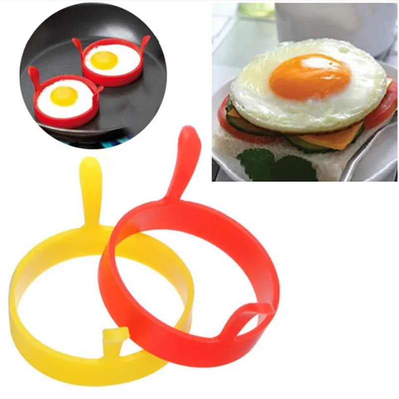 

2Pcs Breakfast Omelette Fried Egg Molds Food Grade Silicone Egg Ring Pancake Cooking DIY Tools Frying Egg Moulds Kitchen Gadgets