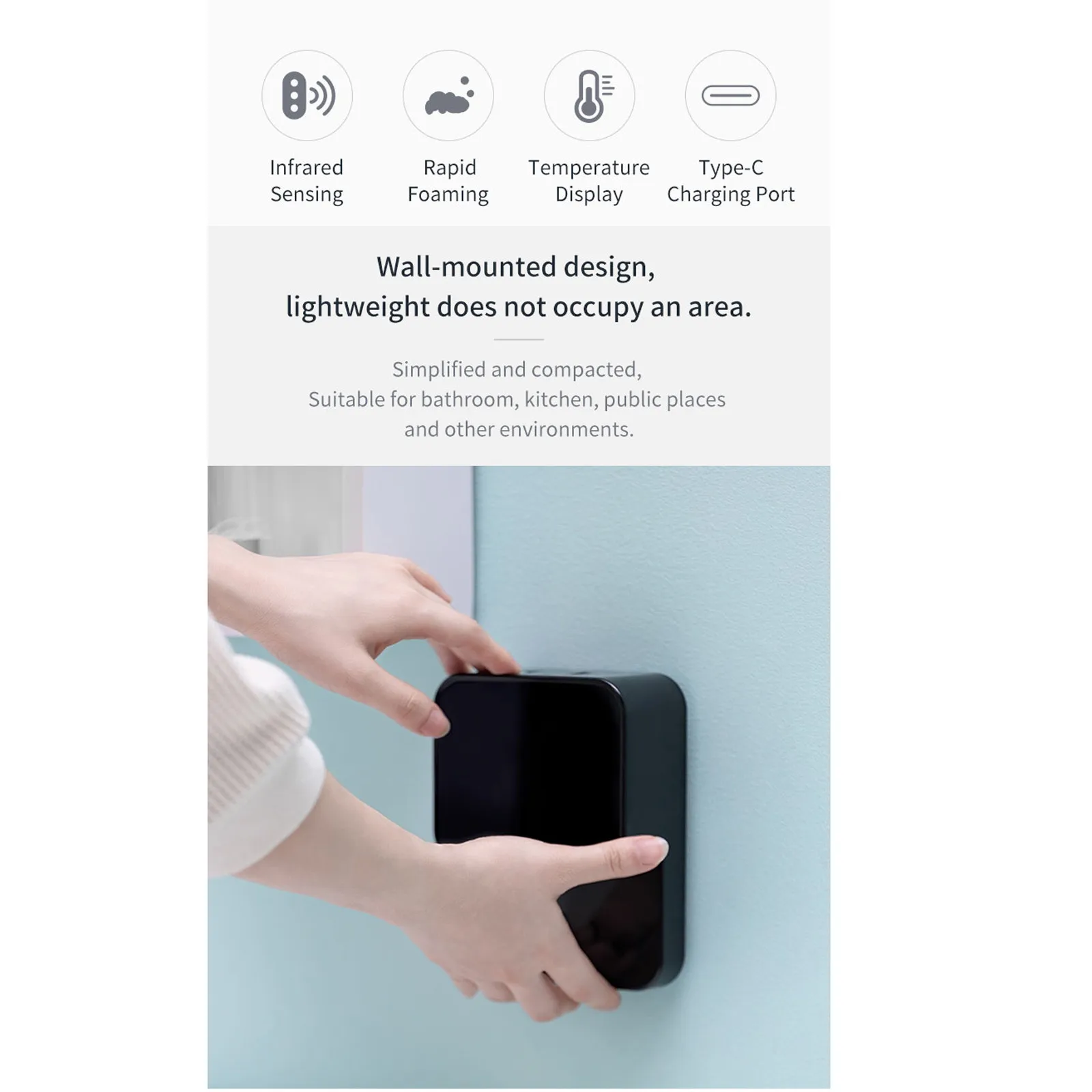 

Touchless Handsfree Automatic Foam Soap Dispenser Distributeur De Savon Liquide Hand Wash Bathroom Kitchen