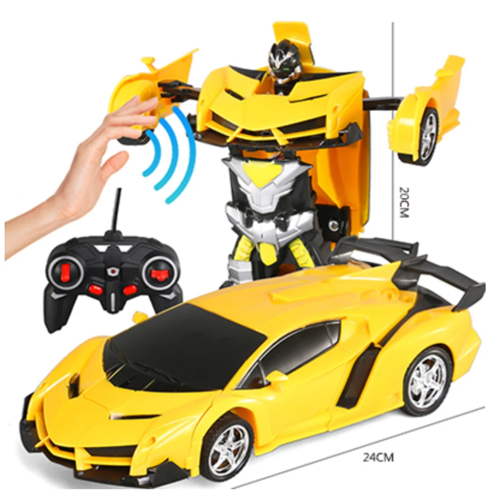 Трансформер робот автомобиль 1:18 деформация RC игрушка индукция led датчик жестов