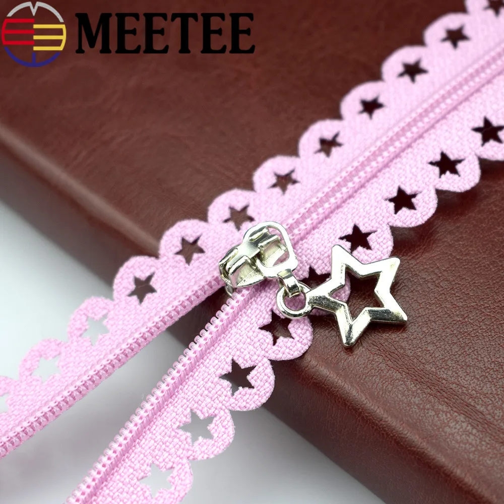 Meetee 20pcs 3# Close-end Nylon Zippers Star Lace 25cm Multi-color Zipper Garment Diy Sewing Bag Purse Wallrt Zip A1-3 | Дом и сад