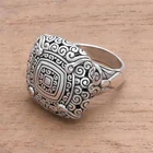 Богемное винтажное ювелирное изделие Ретро широкое серебряное кольцо вихревой мотив цветочный женское кольцо для помолвки обручальное кольцо Размер 5-12