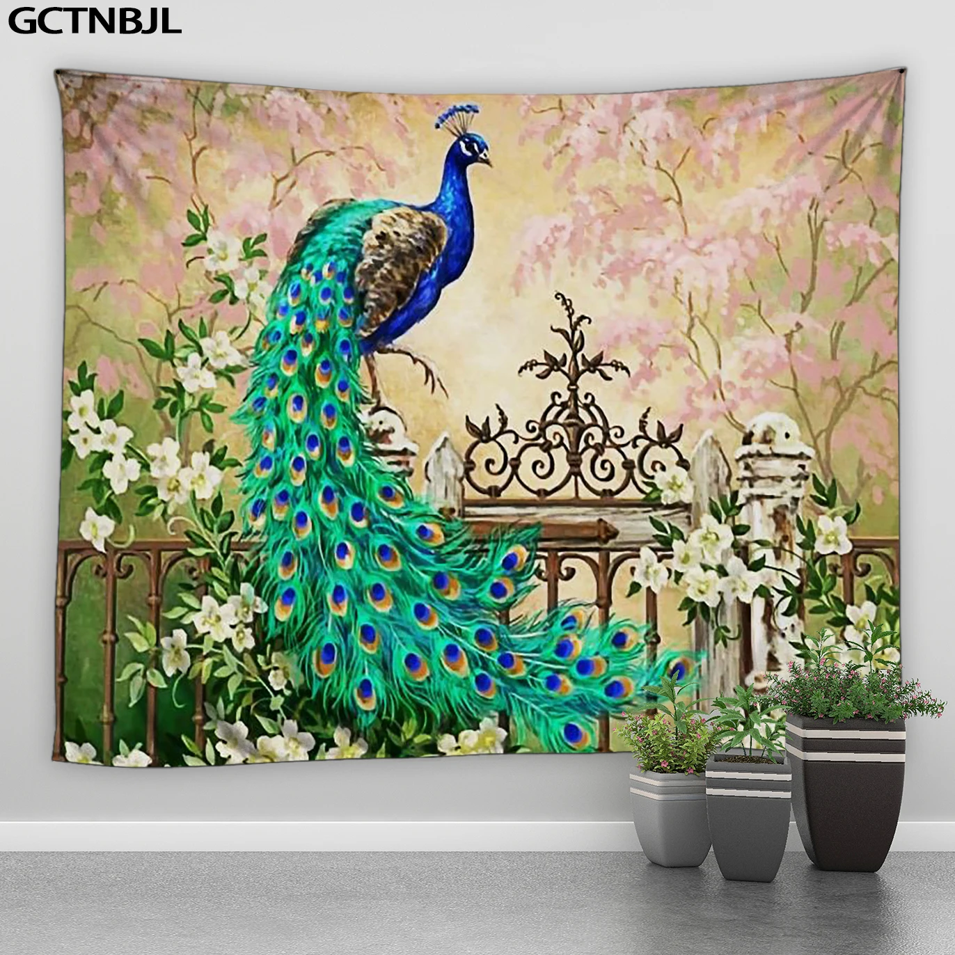 

Peacocks Tapestry Natural Forest Landscape Chinese Style Print Tapestry Cheap Hippy Wall Hanging Bohemian Mural Bedroom Blanket