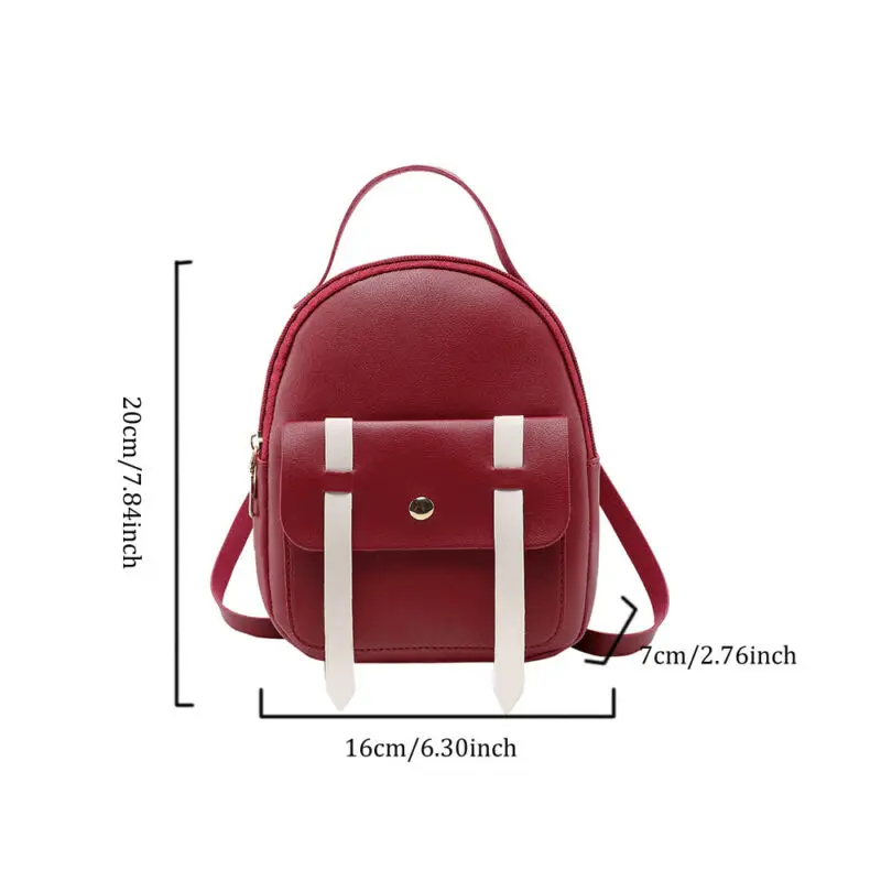 

Women Girls Mini Faux Leather Rucksack School Bag Travel Handbag New