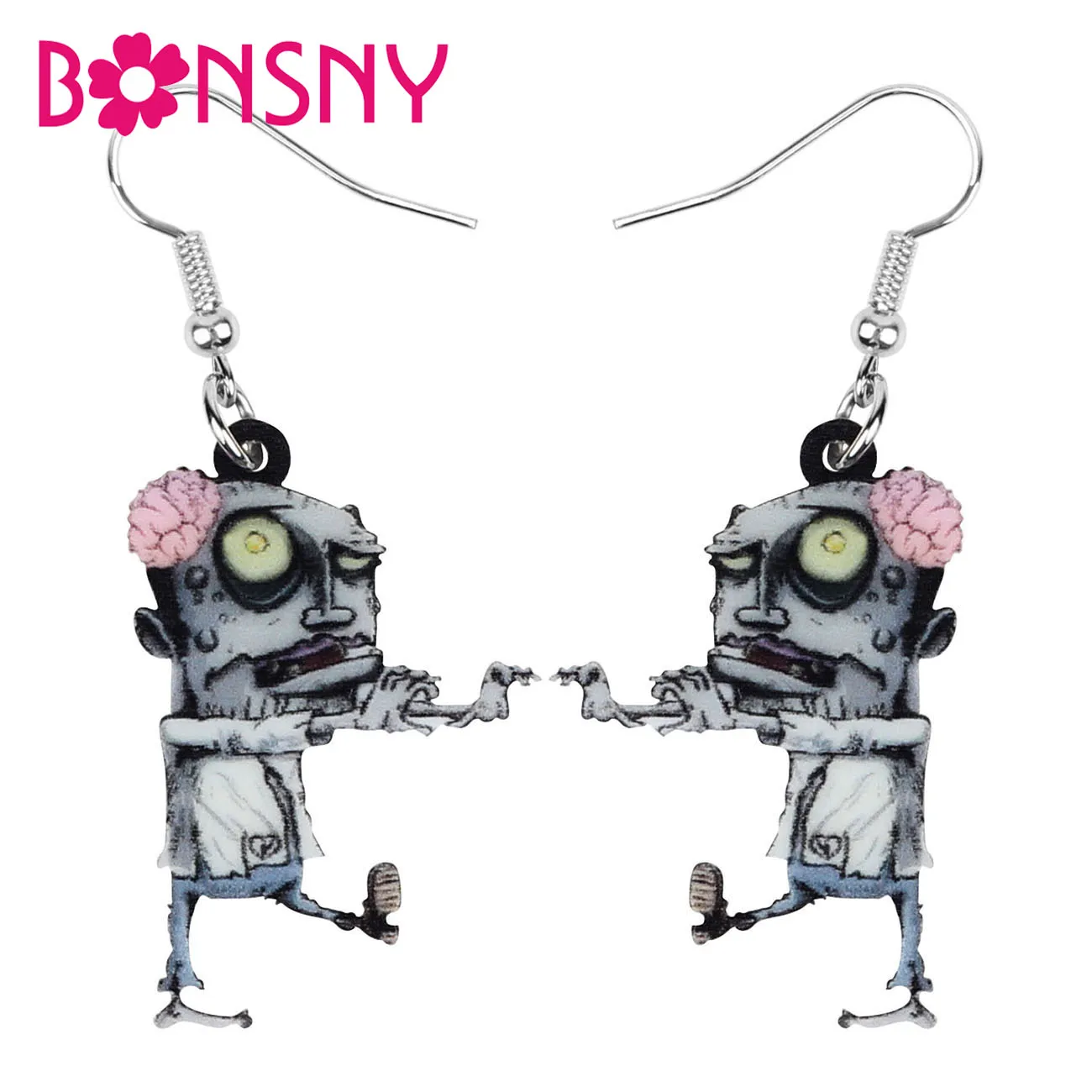 Акриловые украшения Bonsny для Хэллоуина страшный зомби искусственные девочек