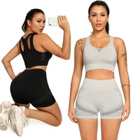 hot 2 pcsset women seamless yoga sets fitness sports suits gym clothes breathable bra running leggings workout set shortstop