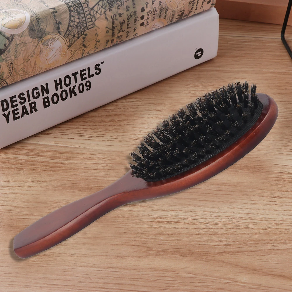 

Natural Boar Bristle Hairbrush Anti-Static Massage Comb Fluffy Comb Hairdressing Barber Hair Styling Tools Barber Accessories