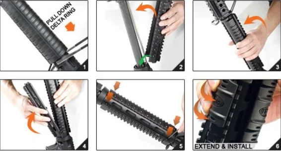 Модель 4/ar15 средняя длина дропшиппинг Quad Rail алюминиевые части 2 рельсы для охоты
