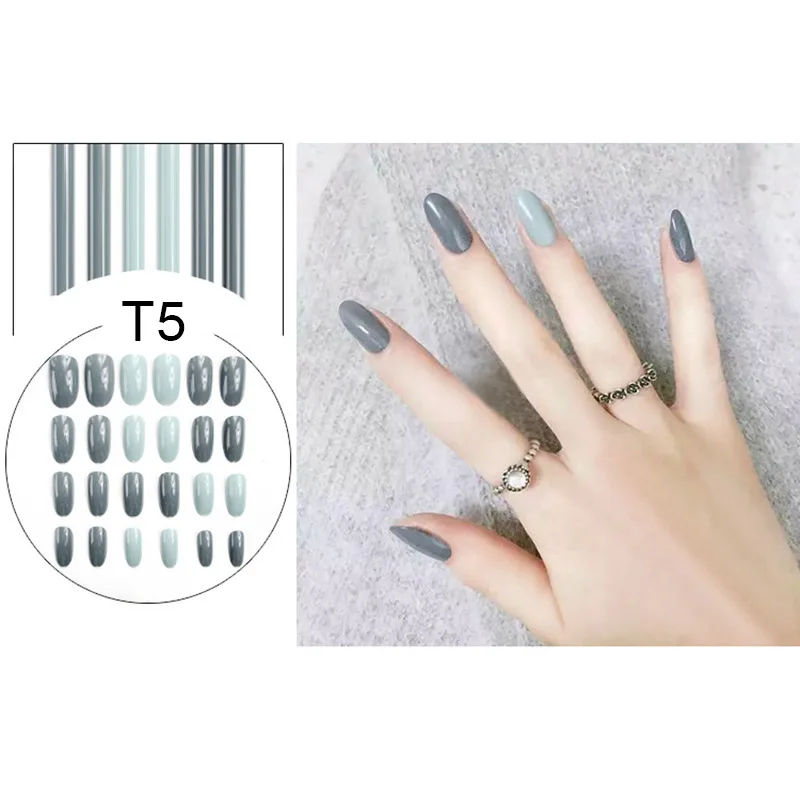 

24pcs Fake Nail Tips DIY False Nails Manicure Decoration Decals for Women Ladies STTX889