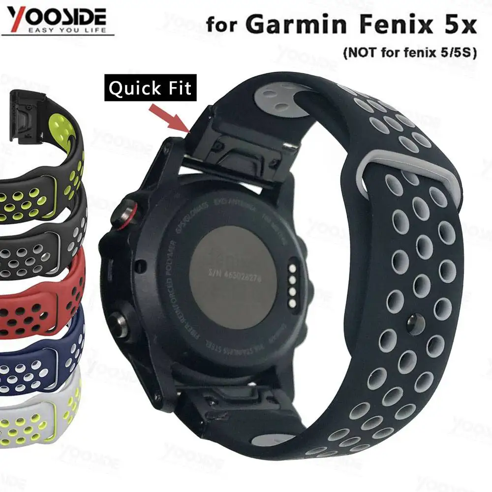 

Ремешок для часов YOOSIDE Fenix 6X, спортивный силиконовый ремешок 26 мм для Garmin Fenix 3/Fenix 3 HR/Fenix 5X/5 Plus