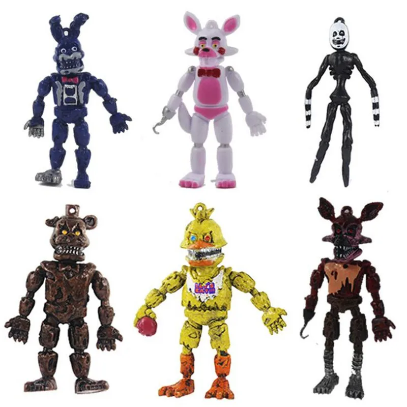6 шт./партия Five Night At Freddy аниме фигурка игрушка из фнаф Bonnie медведь Foxy экшн-фигурка
