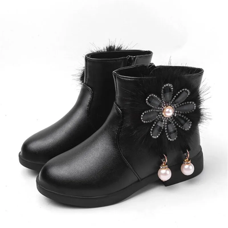 

Зимние ботинки для девочек ULKNN, модная классическая обувь, детские зимние ботинки для девочек, модные ботильоны для принцесс, детская теплая...