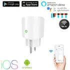 100-240V Wi-Fi EU Стандартный Smart Plug 16A Беспроводной дистанционного Управление голос Управление таймер розетка для Google Home Alexa умный дом