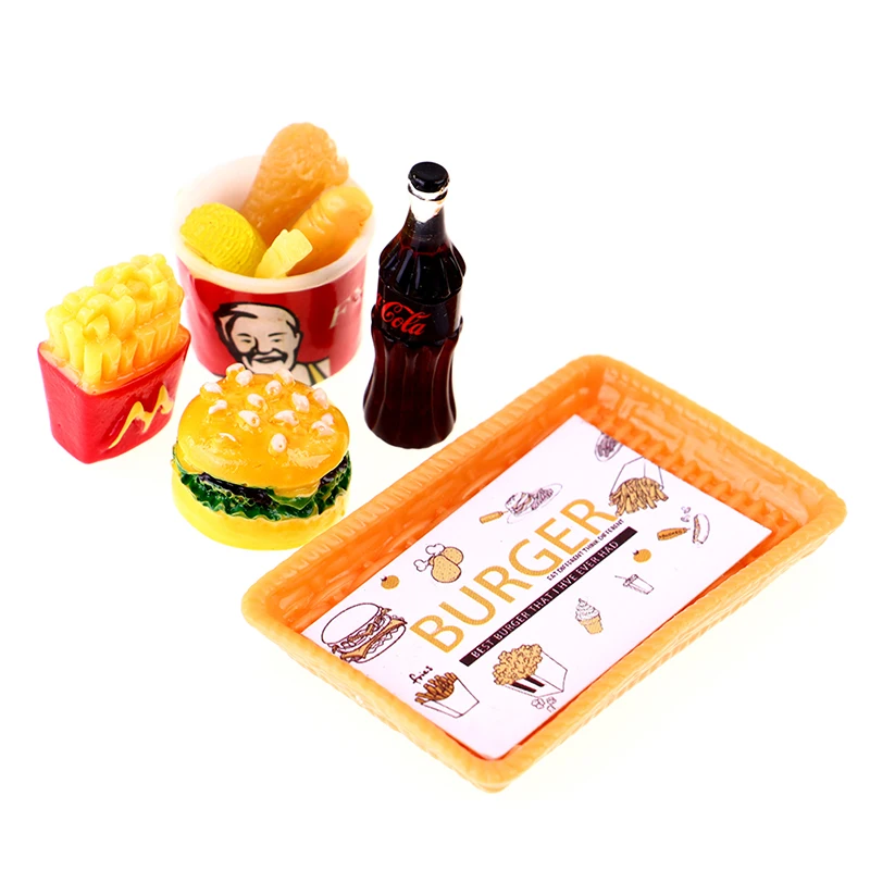 

Fast Food for Doll House Play Kitchen Ice Cream Accessories Toy Miniature Dollhouse Hamburger Coke Cup