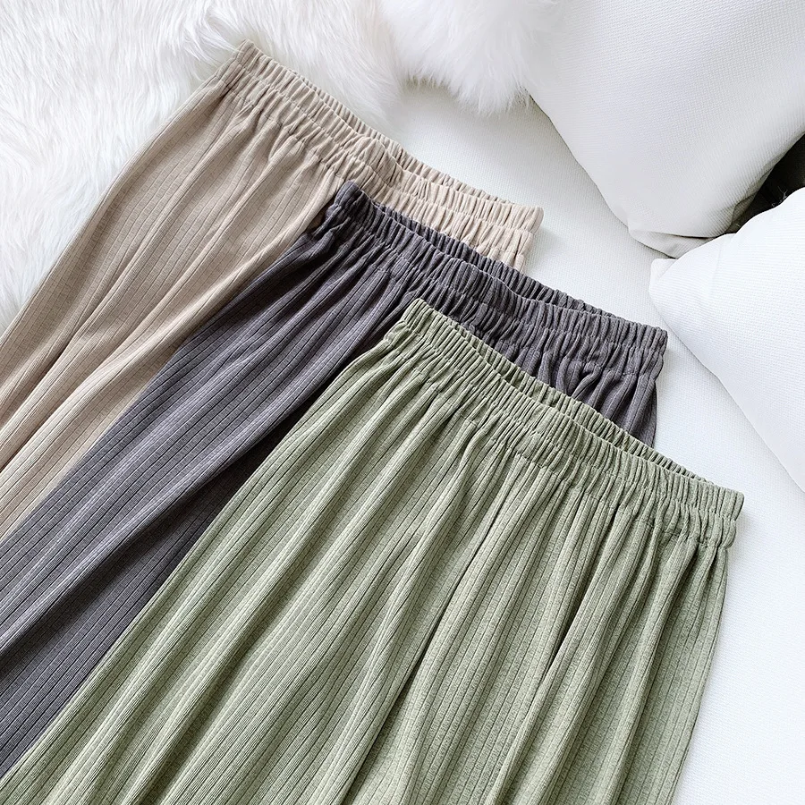 широкие штаны шелк брюки женские 2020 Весна и лето Ледяной драпировка трикотажные