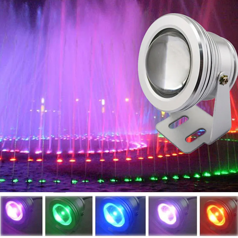 

IP67 10 Вт RGB светодиодный светильник садовый фонтан бассейн пруд Точечный светильник водонепроницаемый подводный светильник с дистанционным...