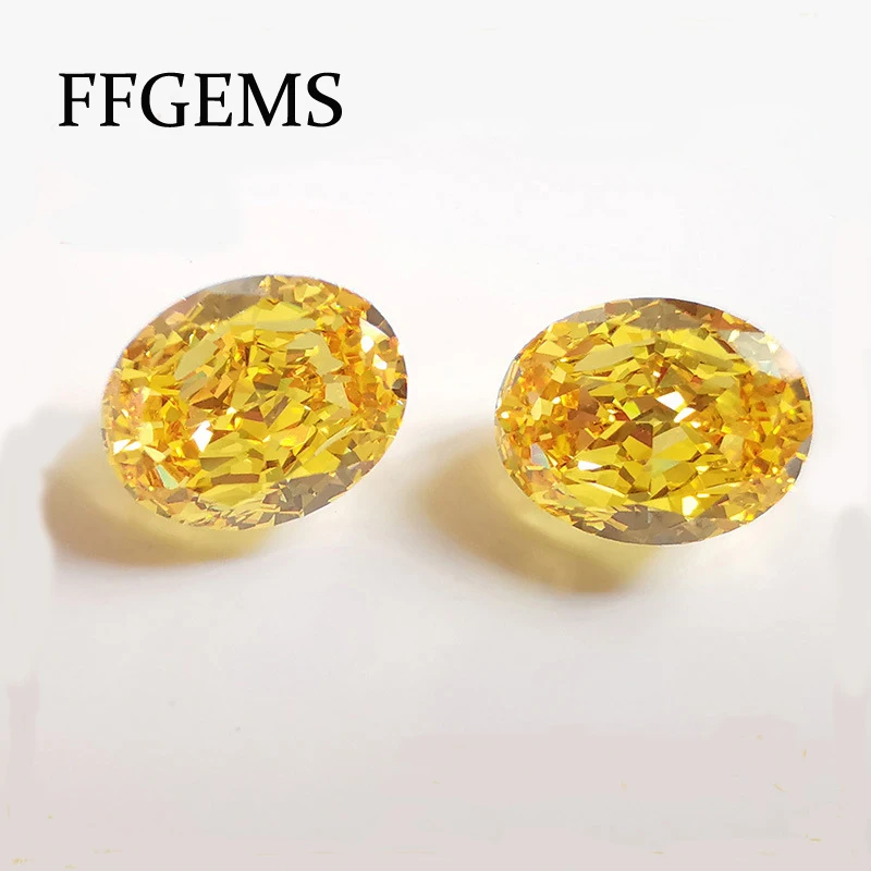 FFGems 8A свободный драгоценный камень жёлтый алмаз пансон VVS 3EX Овальный 6*8 мм Сделай