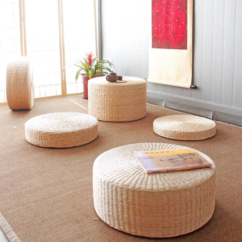 

Yoga Mat thickened meditation mat ground cushion rattan Pu mat Pucao tea ceremony straw tatami mat