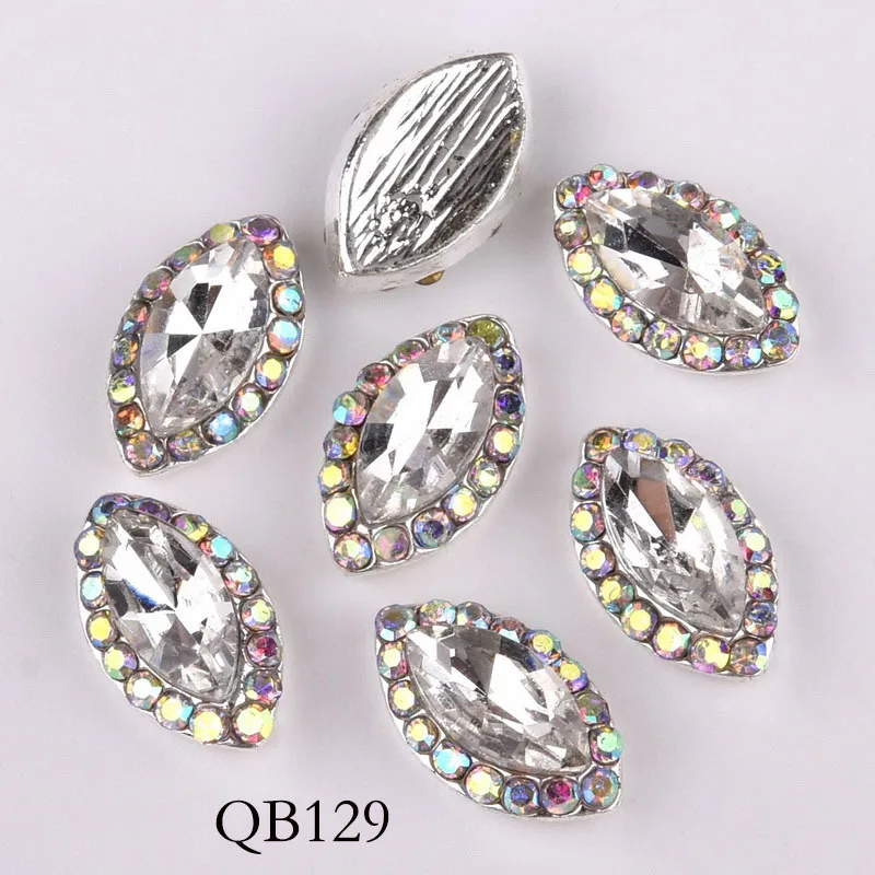 10 шт. 3D Стразы для ногтей Блестящий дизайн Хрустальные стеклянные лоты Блеск