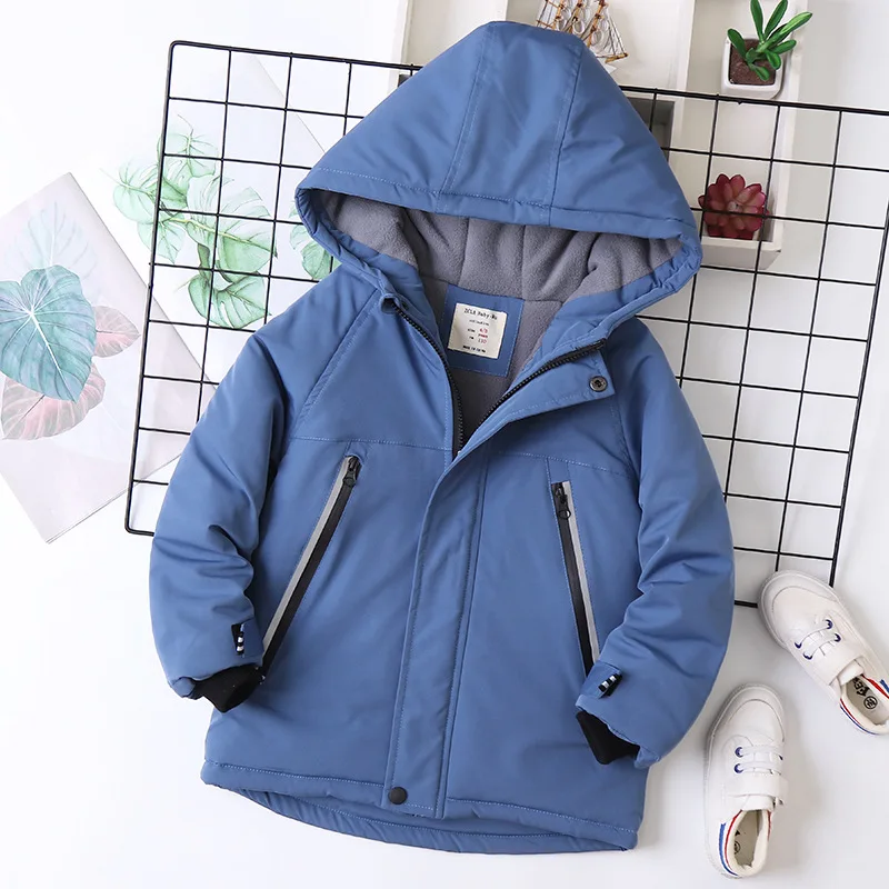 Детская уличная флисовая куртка хлопковое пальто с бархатным утеплителем