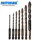 Сверло JUSTINLAN для плитки, цемента, многофункциональное керамическое настенное стекло, Открыватель отверстий для цемента, камень, синий резак, металлическое сверло для ногтей 3-12 мм