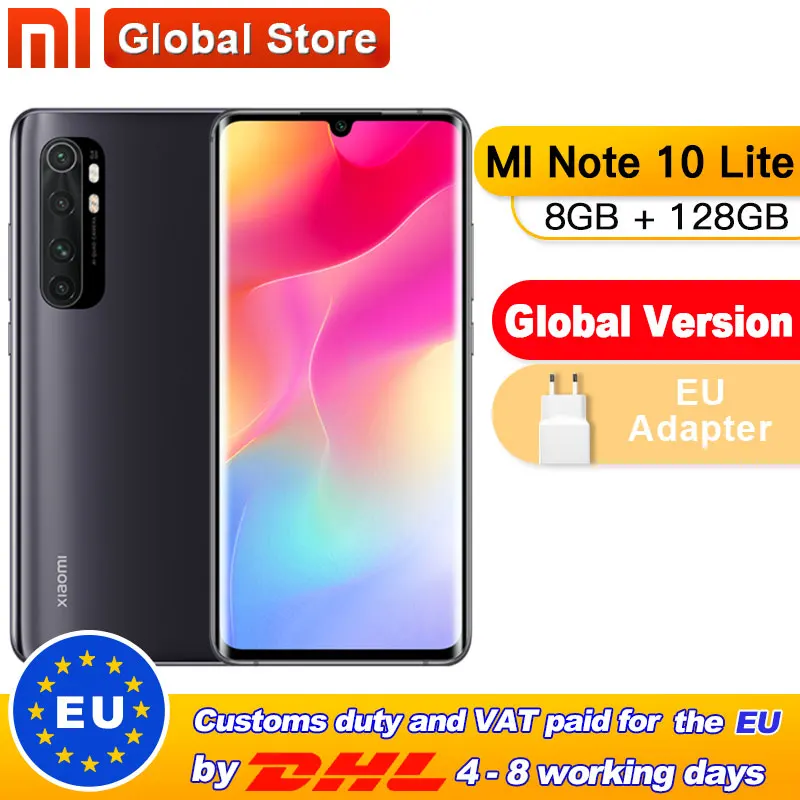 Глобальная версия смартфона Xiaomi Mi Note 10 Lite 128 ГБ 8 Восьмиядерный Snapdragon 730G 6 47 &quotAMOLED 64