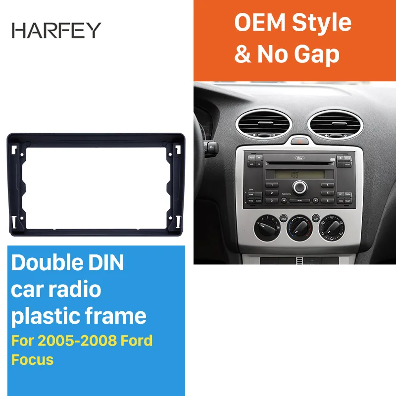 Панель для приборной панели автомобиля Harfey 9 дюймов черная рамка FORD FOCUS 2005 2008