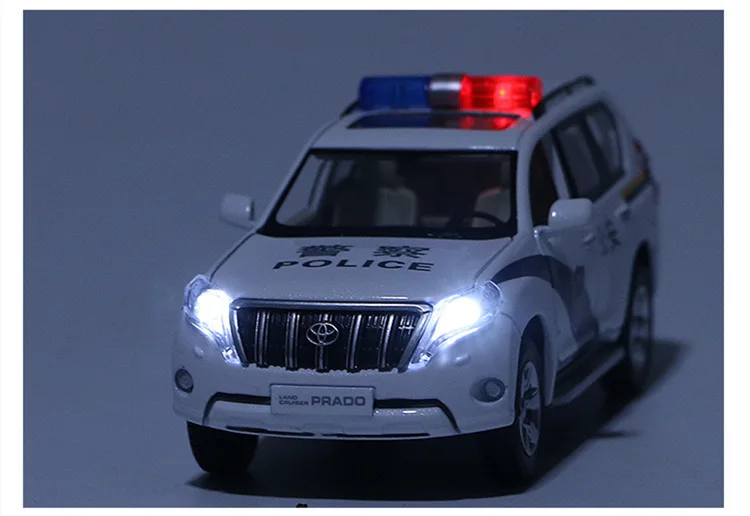 Высокое качество 1:32 Тойота Prado модель сплава, моделирование детского звука и света оттяните назад внедорожные модели игрушки