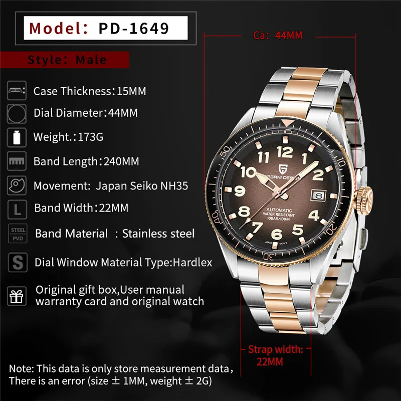 

PAGANI DESIGN Mens Watches Top Brand Luxury Wristwatch Automatic Mechanical Watch Men Fashion Waterproof Watch Relogio Masculino