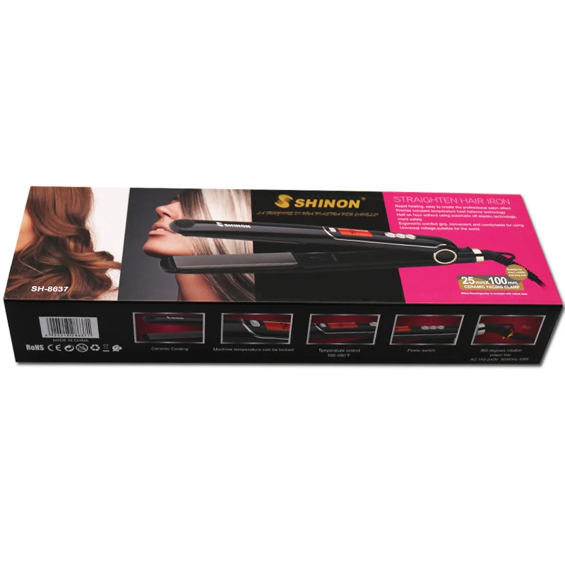 Max 950℉ electric hair straightener professional ceramic coated flat iron straightening smooth hairdressing tool EU plug | Красота и