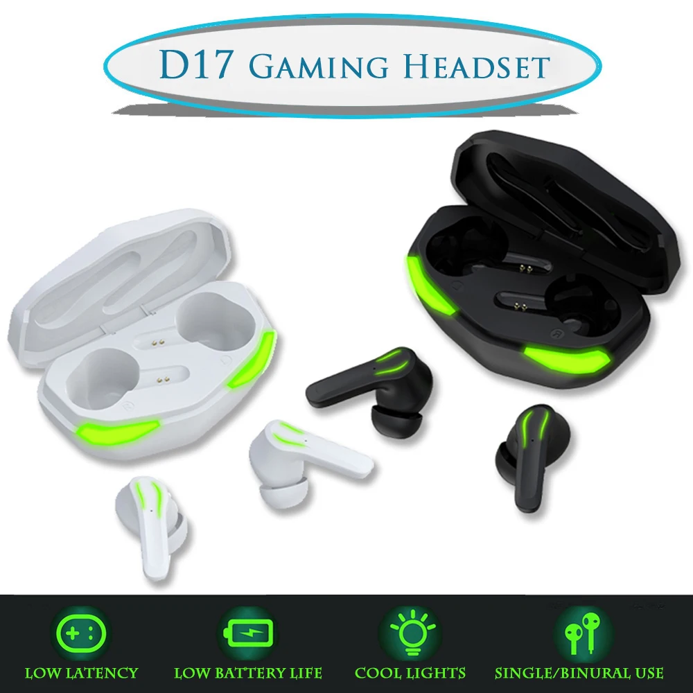 

D17 TWS kulaklık Bluetooth Earphone fone Gamer sem fio Wireless Gaming Earbuds audifonos inalambicos auricolari Handfree Headset