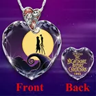 Ожерелье в форме сердца для женщин и пар, подходящая цепочка до ключицы для Хэллоуина, юбилея, фестиваля, кошмара перед рождеством, подвеска в виде сердца