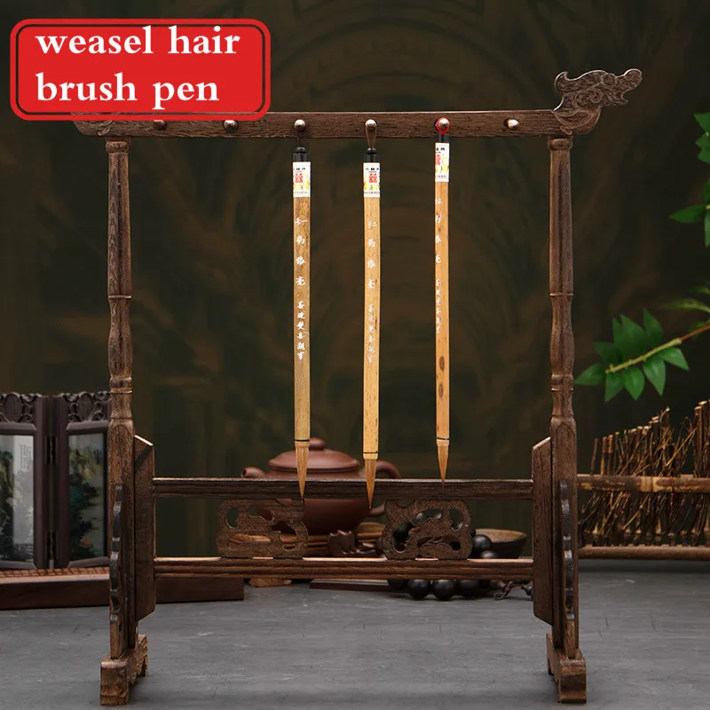 

Chinese Calligraphy Brushes 3pcs Wolf Hair Chinese Painting Brush Set Traditional Handmade Huzhou Hard Calligraphy Writing Brush