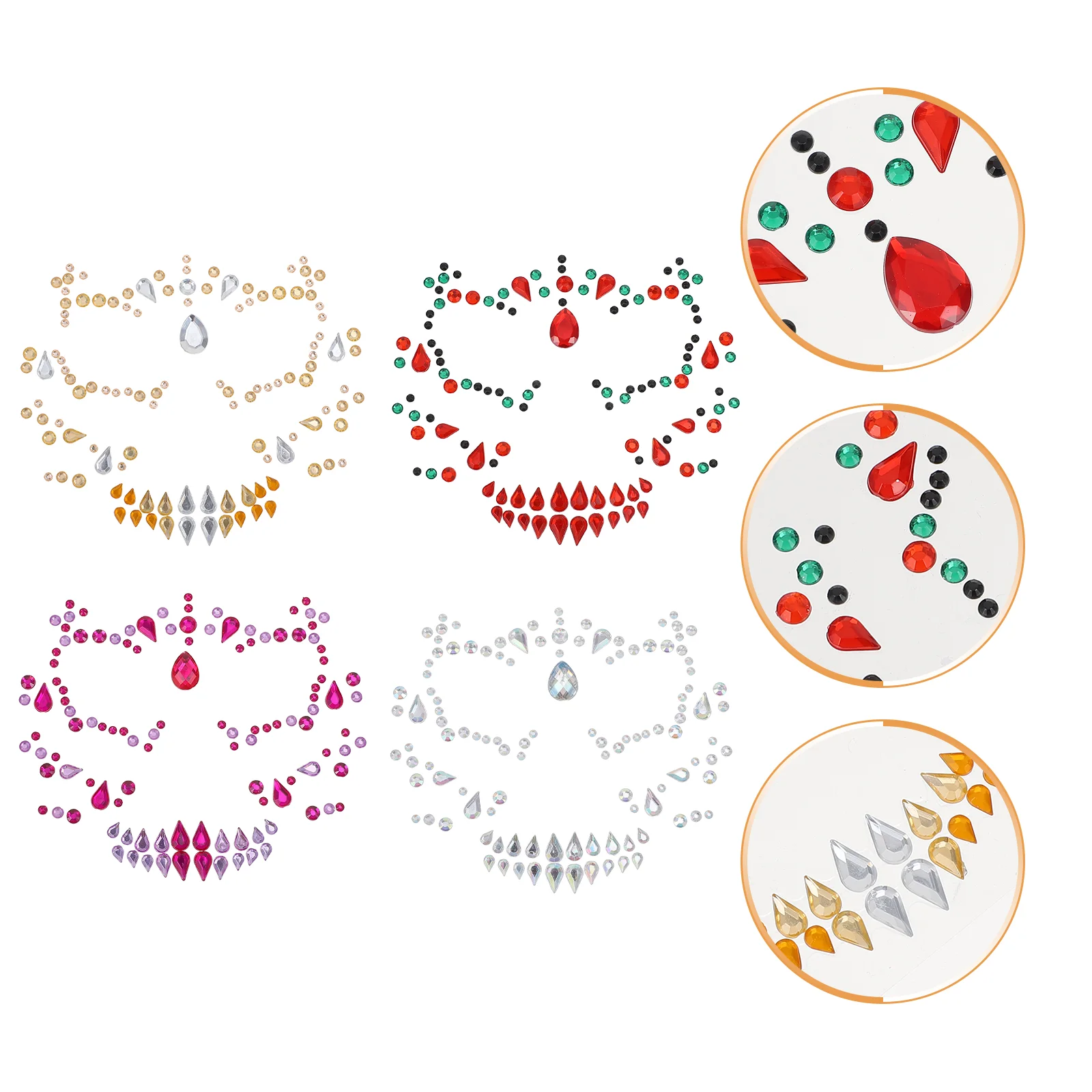 

4 листа Стразы для лица наклейка блестящая Стразы для лица