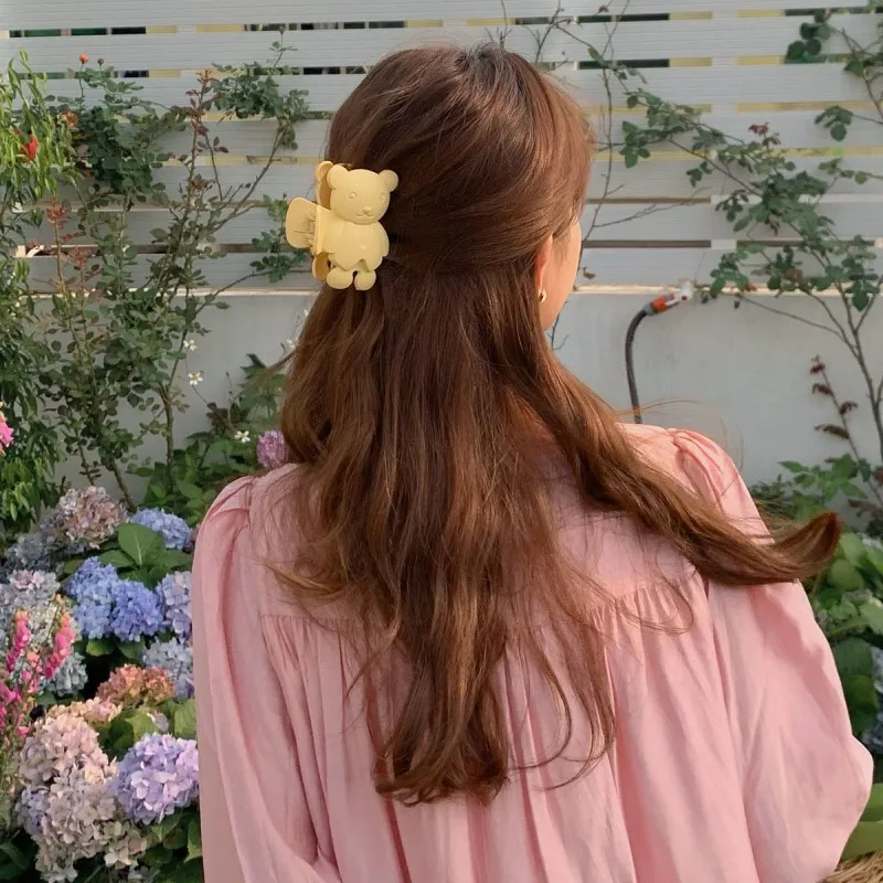

Заколка-краб для волос с милым медведем, карамельные цвета
