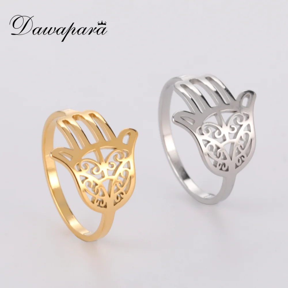 Винтажное кольцо Hamsa с надписью Hand of Fatima Good Luck ювелирное изделие из нержавеющей
