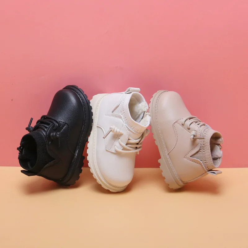 Ботинки Детские демисезонные из ПУ кожи и трикотажа на возраст 0-3 года 12-15 5 см |